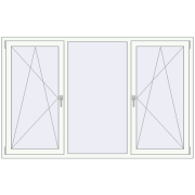 Вікна 2050x1300 мм REHAU Euro 70 Білий (RAL 9016) з двох сторін