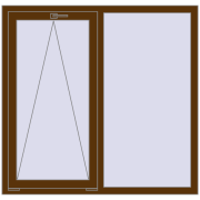 Вікна 1350x1300 мм REHAU Euro 70 WALNUT з двох сторін