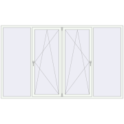 Вікна 3000x1800 мм REHAU Euro 60 Білий (RAL 9016) з двох сторін