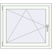 REHAU Euro 70 895x795 мм Білий (RAL 9016) з двох сторін
