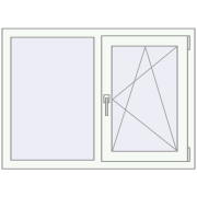 REHAU Euro 70 1100x800 мм Білий (RAL 9016) з двох сторін REHAU Euro 70 1100x800 мм Білий (RAL 9016) з двох сторін