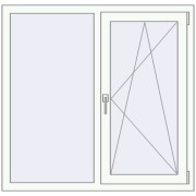 REHAU Euro 70 1180x1140 мм Білий (RAL 9016) з двох сторін REHAU Euro 70 1180x1140 мм Білий (RAL 9016) з двох сторін
