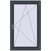 Вікна 800x1300 мм REHAU Euro 70 ANTHRACITE_GREY_STRUKTURAL з двох сторін