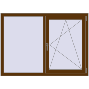 Вікна 1400x1000 мм REHAU Euro 60 WALNUT з двох сторін