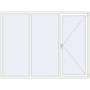 REHAU Euro 60 2400x1800 мм Білий (RAL 9016) з двох сторін REHAU Euro 60 2400x1800 мм Білий (RAL 9016) з двох сторін
