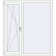 REHAU Euro 60 1300x1440 мм Білий (RAL 9016) з двох сторін