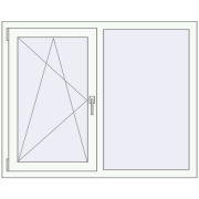 Вікна 1300x1000 мм REHAU Euro 60 Білий (RAL 9016) з двох сторін Вікна 1300x1000 мм REHAU Euro 60 Білий (RAL 9016) з двох сторін