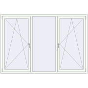 Вікна 2200x1500 мм REHAU Euro 70 Білий (RAL 9016) з двох сторін