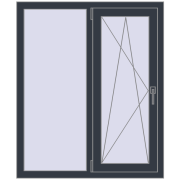 Вікна 1000x1200 мм REHAU Euro 70 ANTHRACITE_GREY_STRUKTURAL з двох сторін