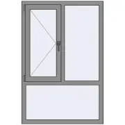 Вікна 1000x1500 мм Altest Pony 375 RAL 9007 Grey aluminium з двох сторін