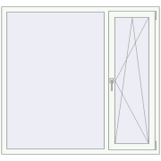 REHAU Euro 70 1500x1400 мм Білий (RAL 9016) з двох сторін REHAU Euro 70 1500x1400 мм Білий (RAL 9016) з двох сторін