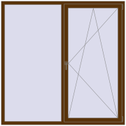Вікна 1800x1800 мм REHAU Euro 70 WALNUT з двох сторін