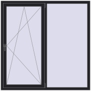 REHAU SYNEGO MD 1600x1600 мм BLACK_ULTI-MATT з двох сторін REHAU SYNEGO MD 1600x1600 мм BLACK_ULTI-MATT з двох сторін