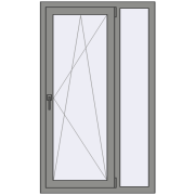 Altest Pony 375 900x1500 мм RAL 9007 Grey aluminium з двох сторін