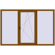 Вікна 2100x1400 мм REHAU Euro 70 GOLDEN OAK з двох сторін