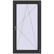 REHAU Euro 60 800x1500 мм ANTHRACITE_GREY_GLATT з двох сторін