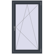 REHAU Euro 70 800x1400 мм ANTHRACITE_GREY_STRUKTURAL з двох сторін