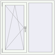 Вікна 1160x1160 мм REHAU Brillant-Design Білий (RAL 9016) з двох сторін