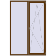 REHAU Euro 70 1500x2250 мм WALNUT з двох сторін