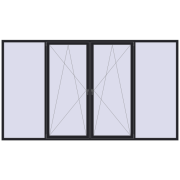 Вікна 3700x2100 мм REHAU Euro 70 BLACK_ULTI-MATT з двох сторін Вікна 3700x2100 мм REHAU Euro 70 BLACK_ULTI-MATT з двох сторін