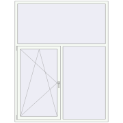 Вікна 1700x2200 мм Altest Pony 375 RAL 8017 Chocolate brown ззовні