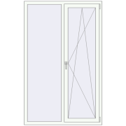 REHAU Euro 70 1200x1900 мм Білий (RAL 9016) з двох сторін