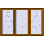 REHAU SYNEGO MD 2100x1400 мм GOLDEN OAK з двох сторін