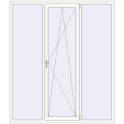 REHAU Brillant-Design 1760x2050 мм Білий (RAL 9016) з двох сторін