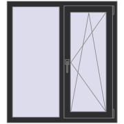 REHAU Euro 70 1000x1100 мм ANTHRACITE_GREY_GLATT з двох сторін