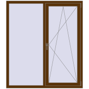 REHAU Euro 70 1400x1600 мм WALNUT з двох сторін
