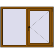 Вікна 1300x1000 мм REHAU Euro 60 GOLDEN OAK з двох сторін Вікна 1300x1000 мм REHAU Euro 60 GOLDEN OAK з двох сторін