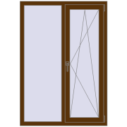 REHAU Euro 60 1100x1500 мм WALNUT з двох сторін