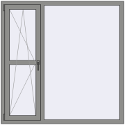 Altest Pony 375 1500x1500 мм RAL 9007 Grey aluminium з двох сторін