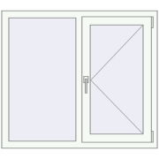 REHAU Euro 70 1100x971 мм Білий (RAL 9016) з двох сторін