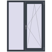 REHAU Euro 70 1120x1500 мм ANTHRACITE_GREY_STRUKTURAL з двох сторін REHAU Euro 70 1120x1500 мм ANTHRACITE_GREY_STRUKTURAL з двох сторін