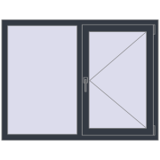 Вікна 1300x1000 мм REHAU Euro 60 ANTHRACITE_GREY_STRUKTURAL з двох сторін Вікна 1300x1000 мм REHAU Euro 60 ANTHRACITE_GREY_STRUKTURAL з двох сторін