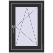 REHAU Euro 60 540x790 мм ANTHRACITE_GREY_GLATT з двох сторін