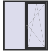 Вікна 1350x1500 мм REHAU SYNEGO MD ANTHRACITE_GREY_GLATT з двох сторін