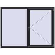 REHAU Euro 70 1800x1350 мм BLACK_ULTI-MATT з двох сторін REHAU Euro 70 1800x1350 мм BLACK_ULTI-MATT з двох сторін