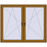 REHAU Euro 70 1760x1445 мм LIGHT_OAK з двох сторін