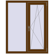 REHAU Euro 70 1000x1250 мм WALNUT з двох сторін