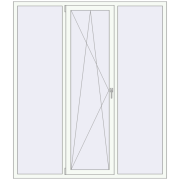 REHAU Euro 70 1800x2070 мм Білий (RAL 9016) з двох сторін