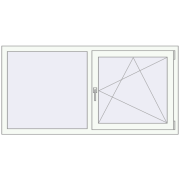 REHAU Euro 70 1600x800 мм Білий (RAL 9016) з двох сторін