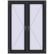 REHAU Euro 70 1050x1450 мм BLACK_ULTI-MATT з двох сторін