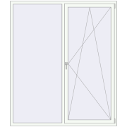 REHAU Euro 70 1800x2100 мм Білий (RAL 9016) з двох сторін