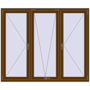 Вікна 1800x1500 мм REHAU Euro 60 WALNUT з двох сторін