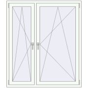 REHAU Euro 70 1300x1500 мм Білий (RAL 9016) з двох сторін