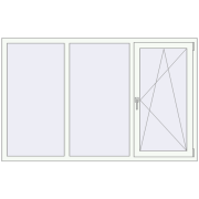 REHAU Euro 70 1900x1200 мм Білий (RAL 9016) з двох сторін