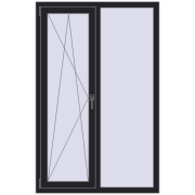 Вікна 1060x1640 мм REHAU Brillant-Design BLACK_ULTI-MATT з двох сторін