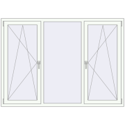REHAU Euro 70 1890x1360 мм Білий (RAL 9016) з двох сторін REHAU Euro 70 1890x1360 мм Білий (RAL 9016) з двох сторін